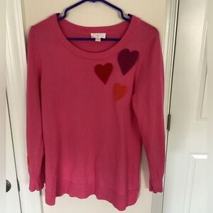 Belle by Kim Gravel Pink Sweater with Heart Accents